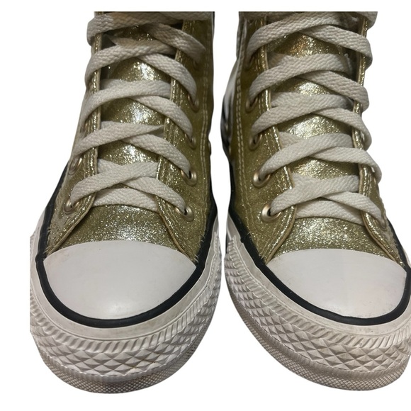 💥SALE💥CONVERSE WOMENS All-STAR CHUCK TAYLOR GOLD HIGHTOP SNEAKERS SZ 6 - Picture 5 of 12